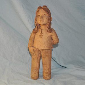 vintage Lee Bortin Originals clay figurine little girl (w975)